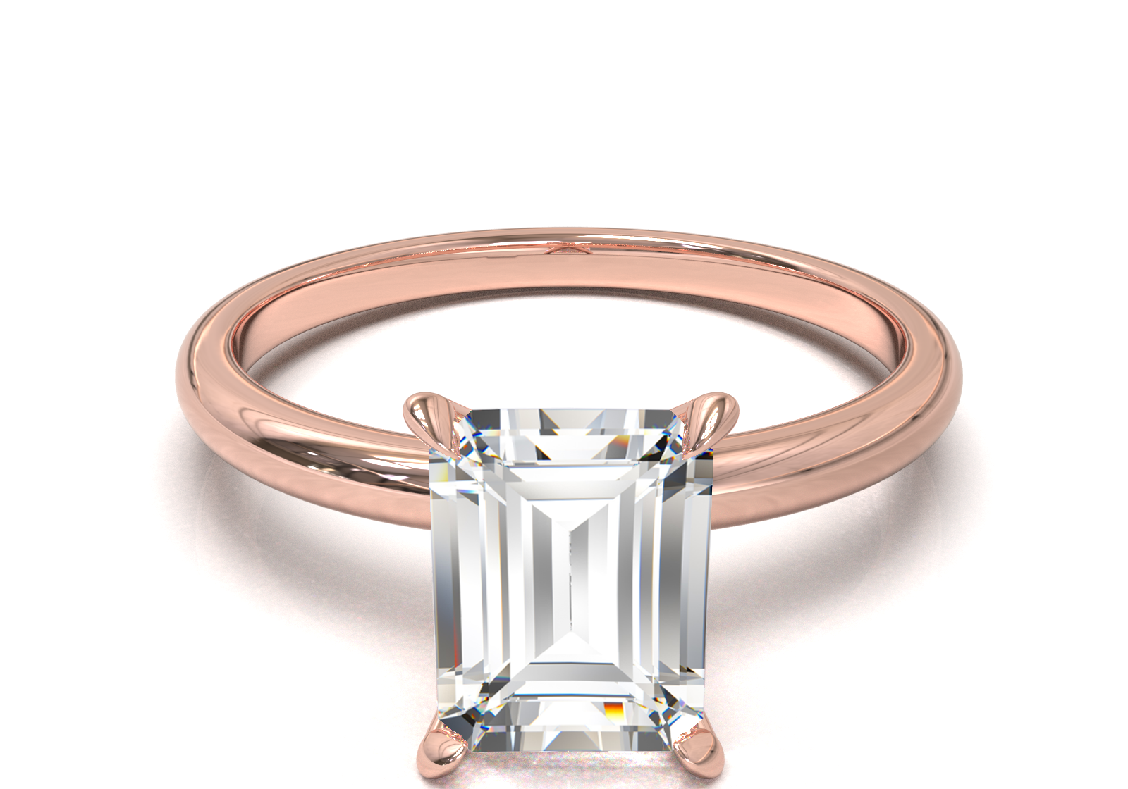 Montura Solitario Media Caña 1.8mm Oro Rosa