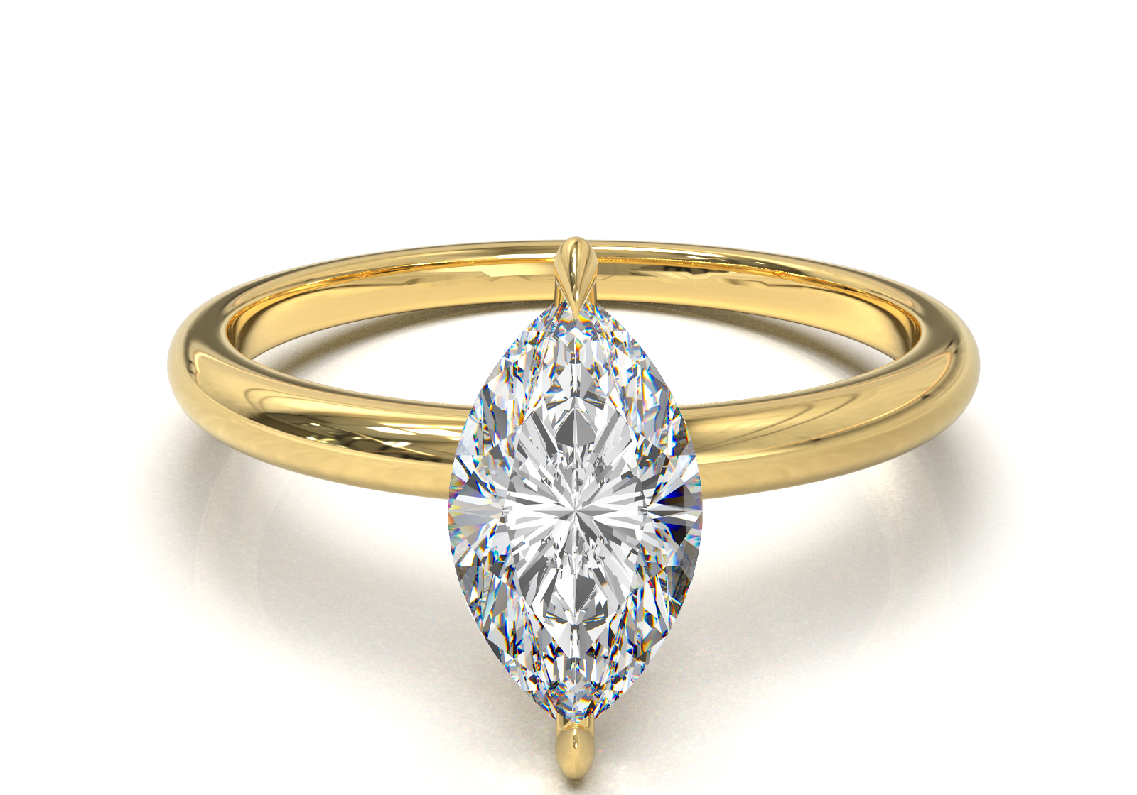 Montura Solitario Media Caña 1.8mm Oro Amarillo