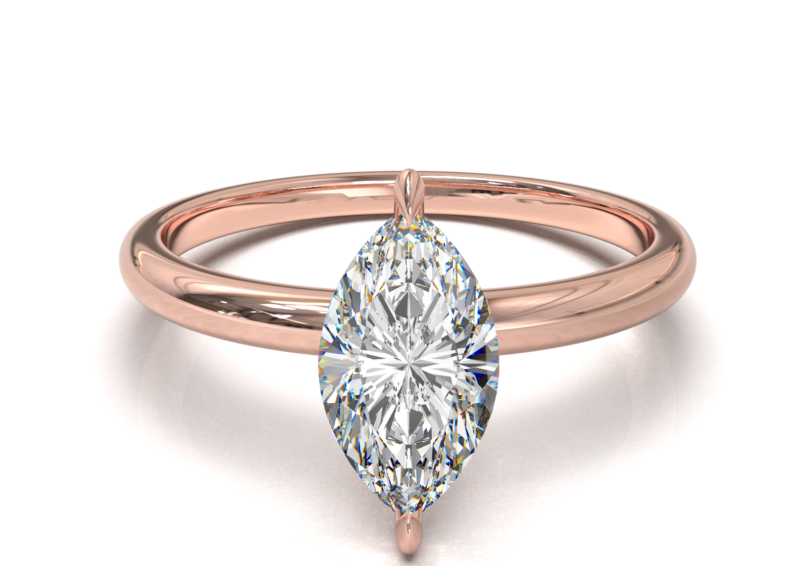 Montura Solitario Media Caña 1.8mm Oro Rosa