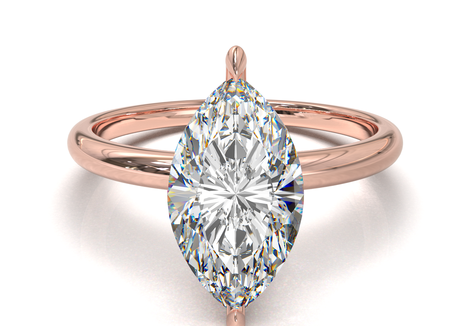 Montura Solitario Media Caña 1.8mm Oro Rosa