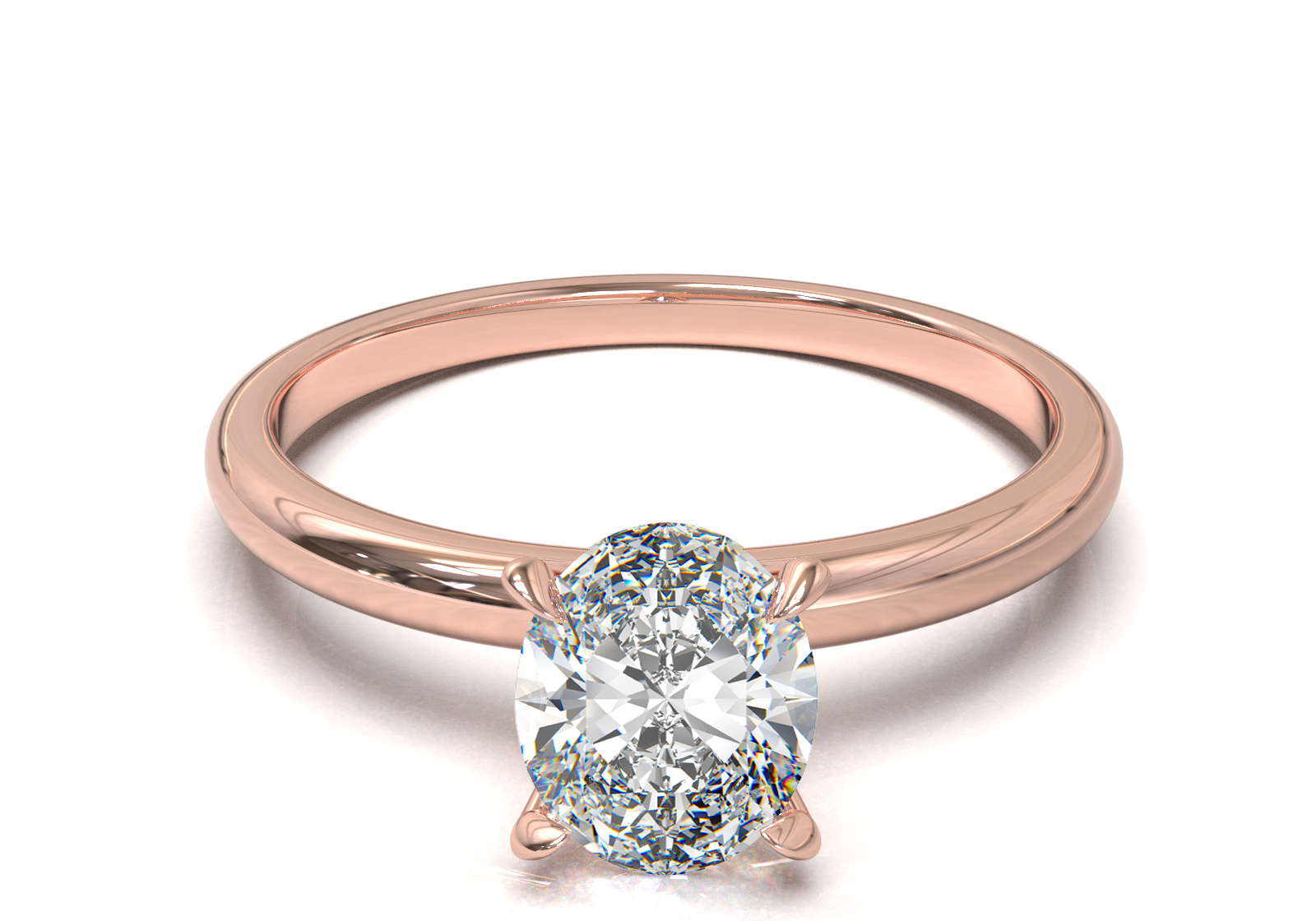 Montura Solitario Media Caña 1.8mm Oro Rosa