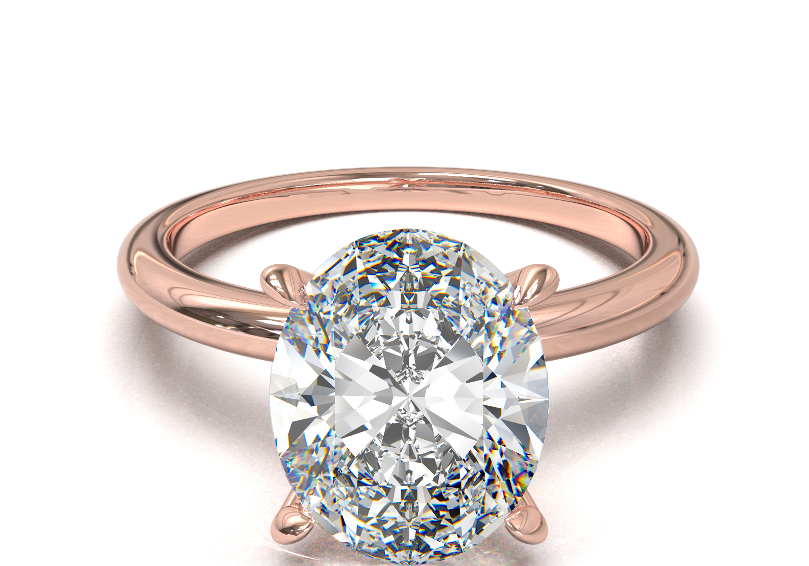 Montura Solitario Media Caña 1.8mm Oro Rosa