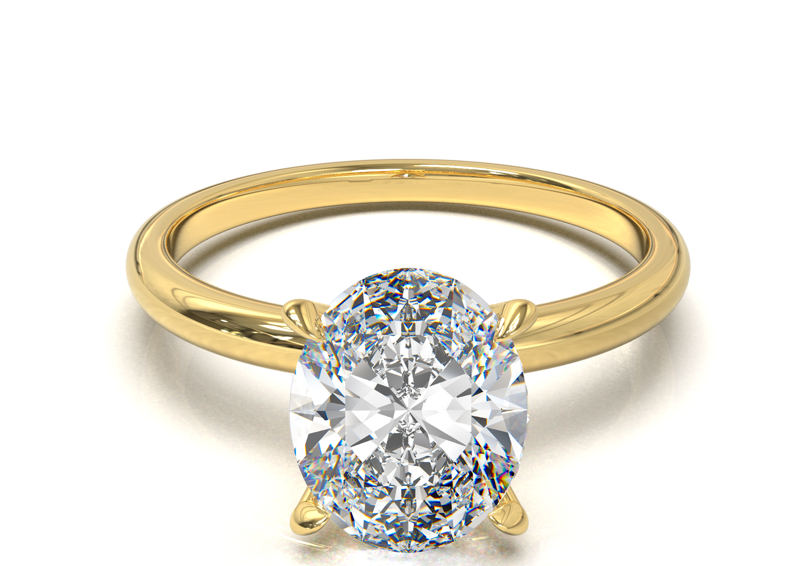 Montura Solitario Media Caña 1.8mm Oro Amarillo