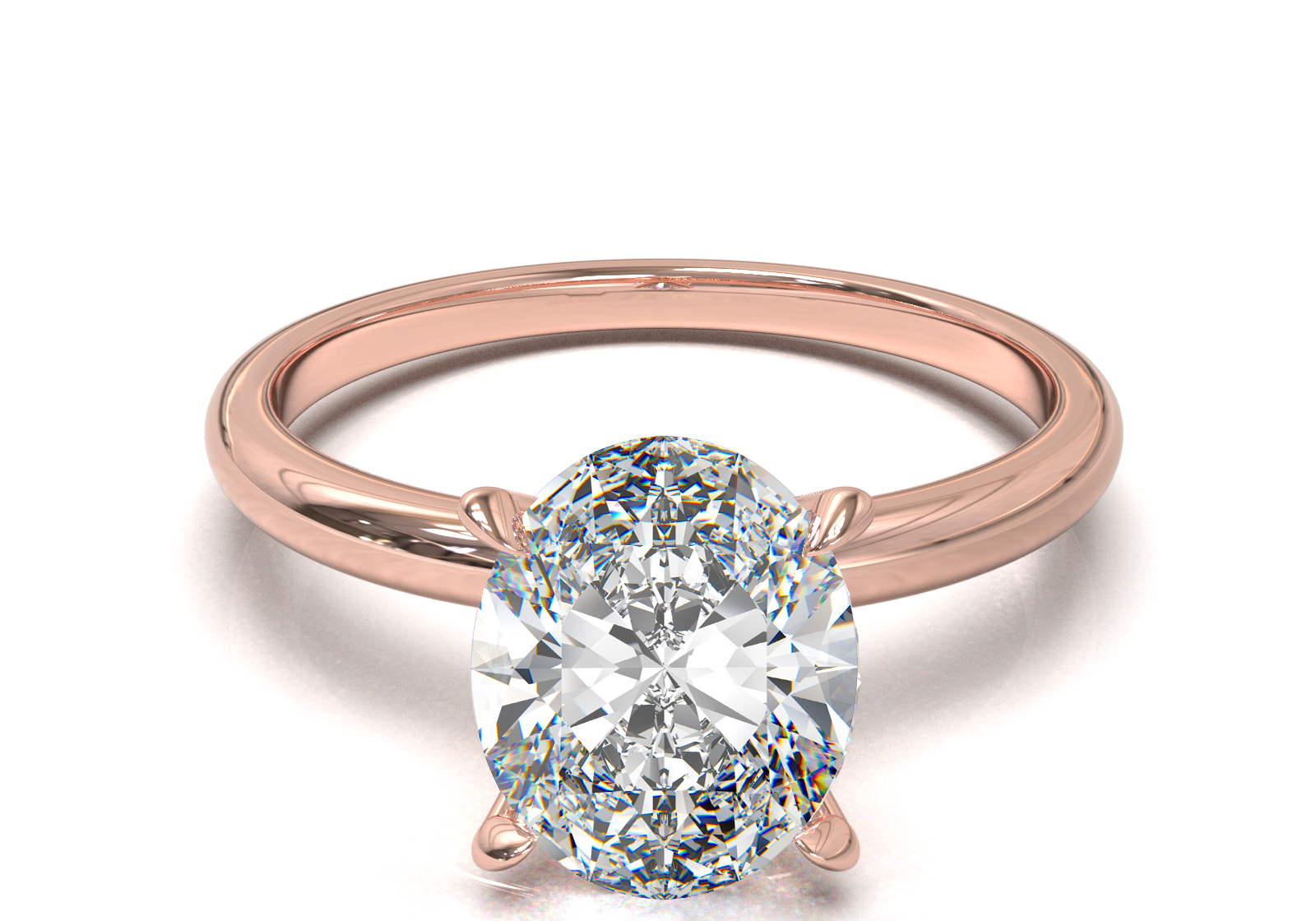 Montura Solitario Media Caña 1.8mm Oro Rosa