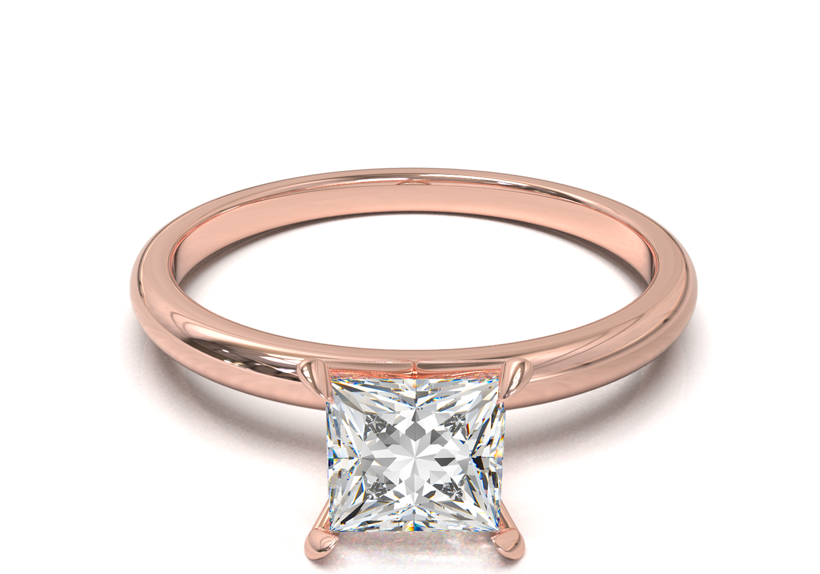 Montura Solitario Media Caña 1.8mm Oro Rosa