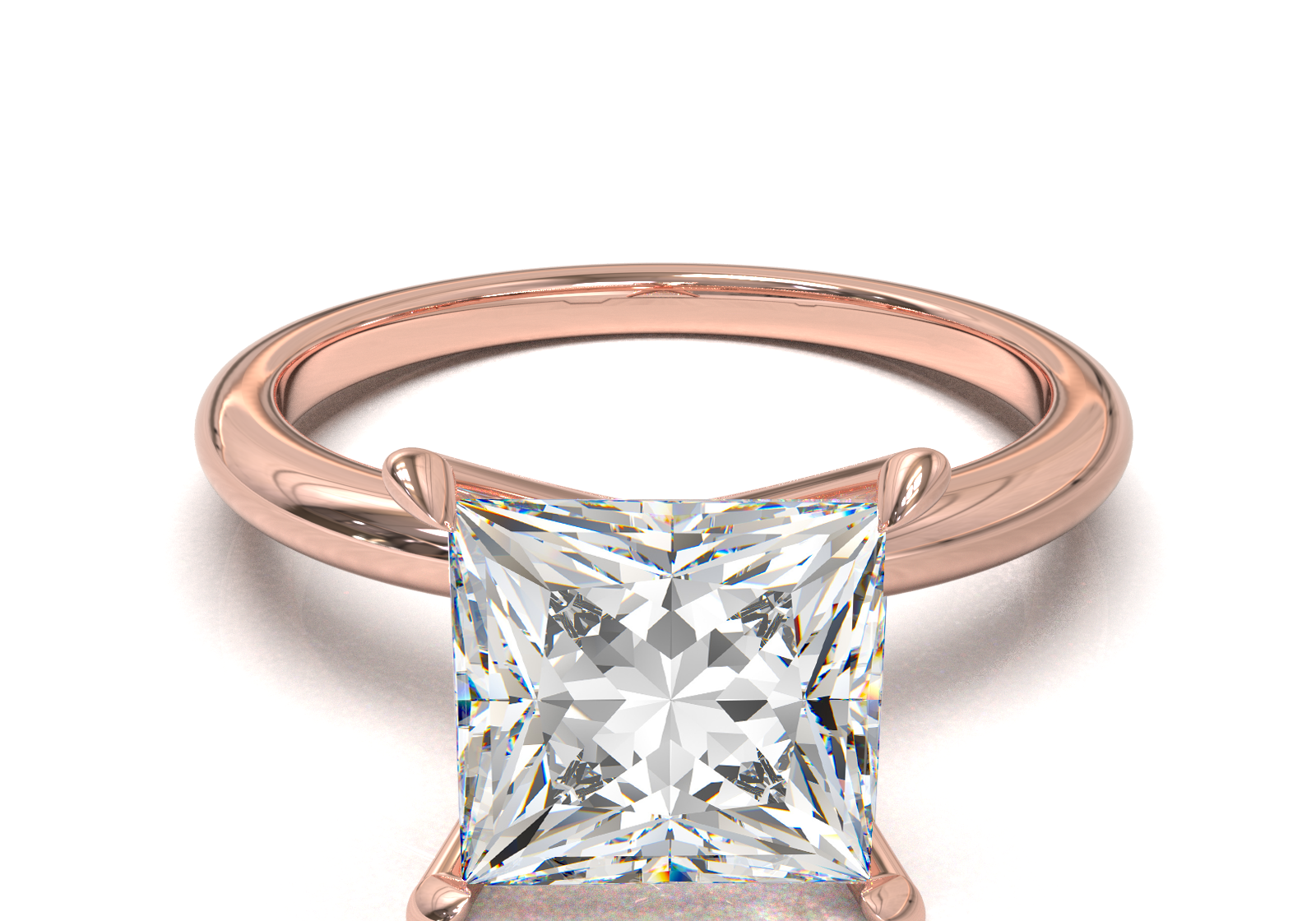 Montura Solitario Media Caña 1.8mm Oro Rosa