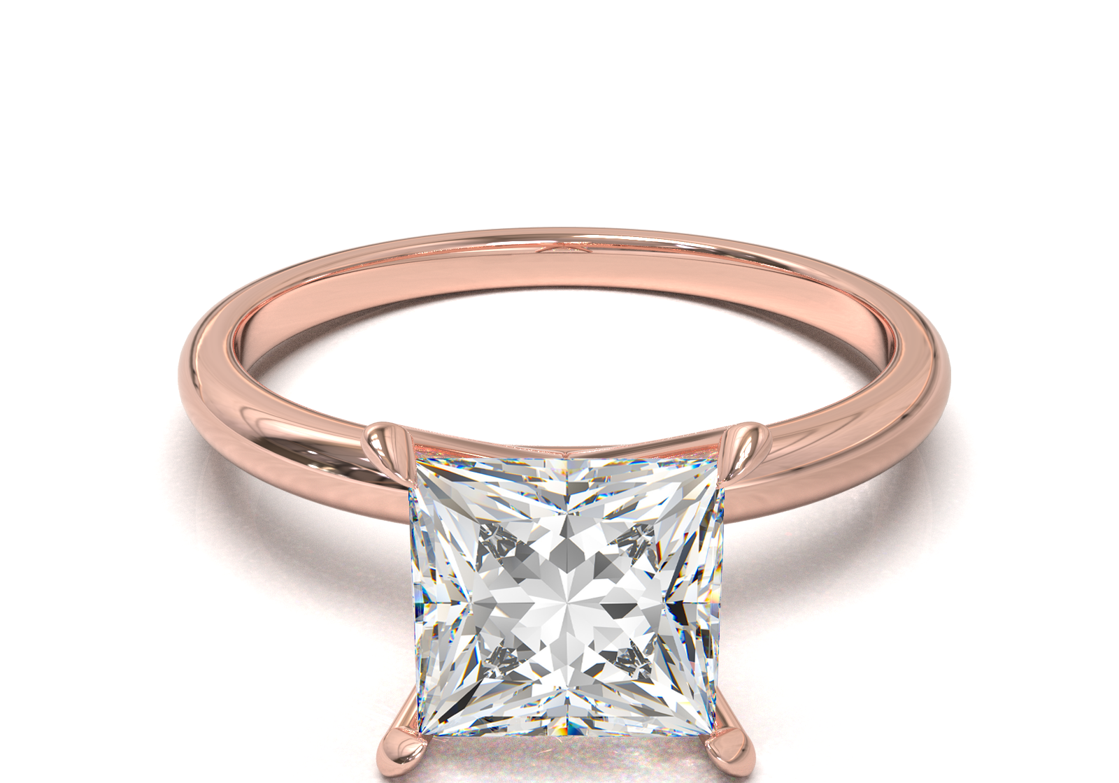 Montura Solitario Media Caña 1.8mm Oro Rosa