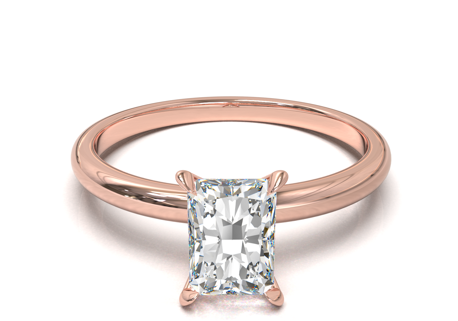 Montura Solitario Media Caña 1.8mm Oro Rosa