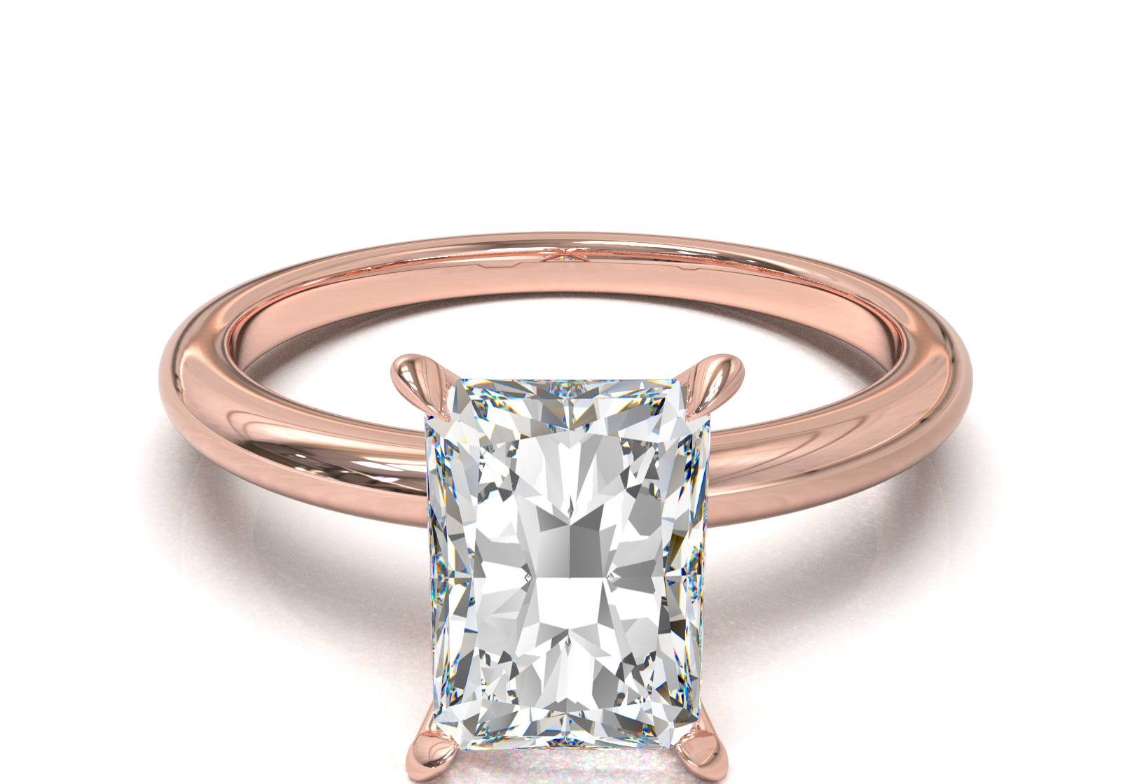 Montura Solitario Media Caña 1.8mm Oro Rosa