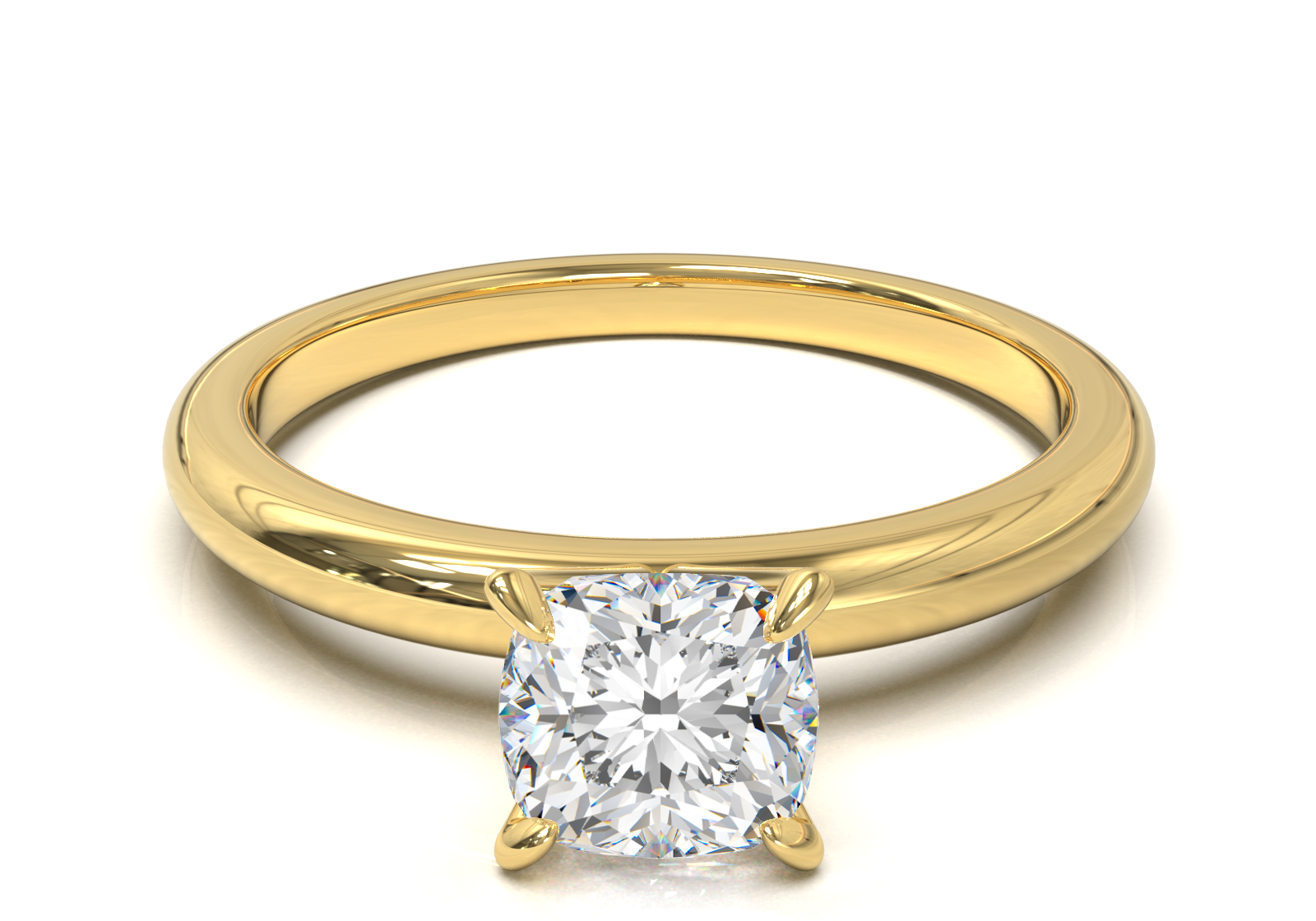 Montura Solitario Media Caña 2mm Oro Amarillo