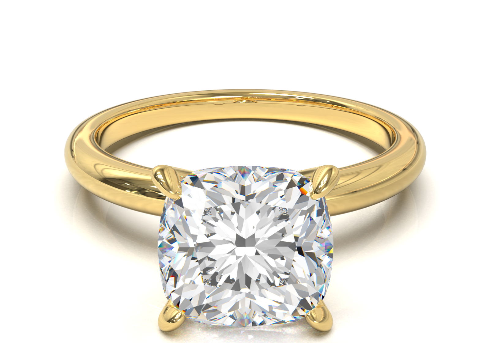 Montura Solitario Media Caña 2mm Oro Amarillo