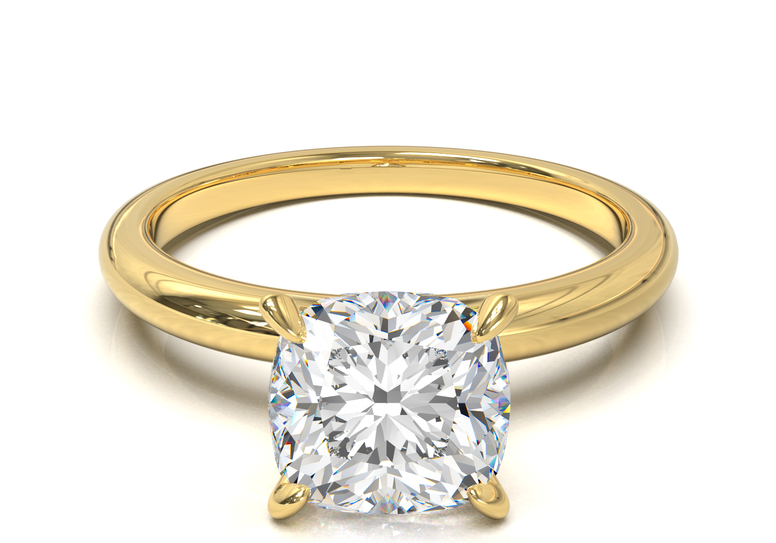 Montura Solitario Media Caña 2mm Oro Amarillo