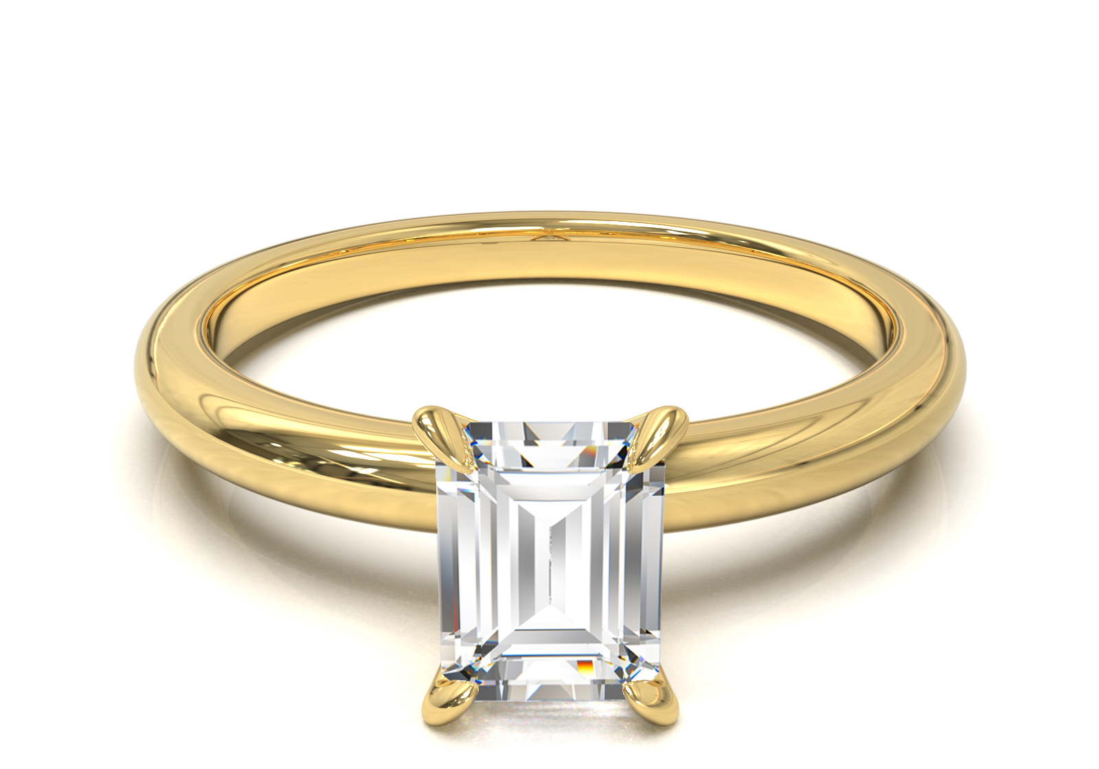 Montura Solitario Media Caña 2mm Oro Amarillo