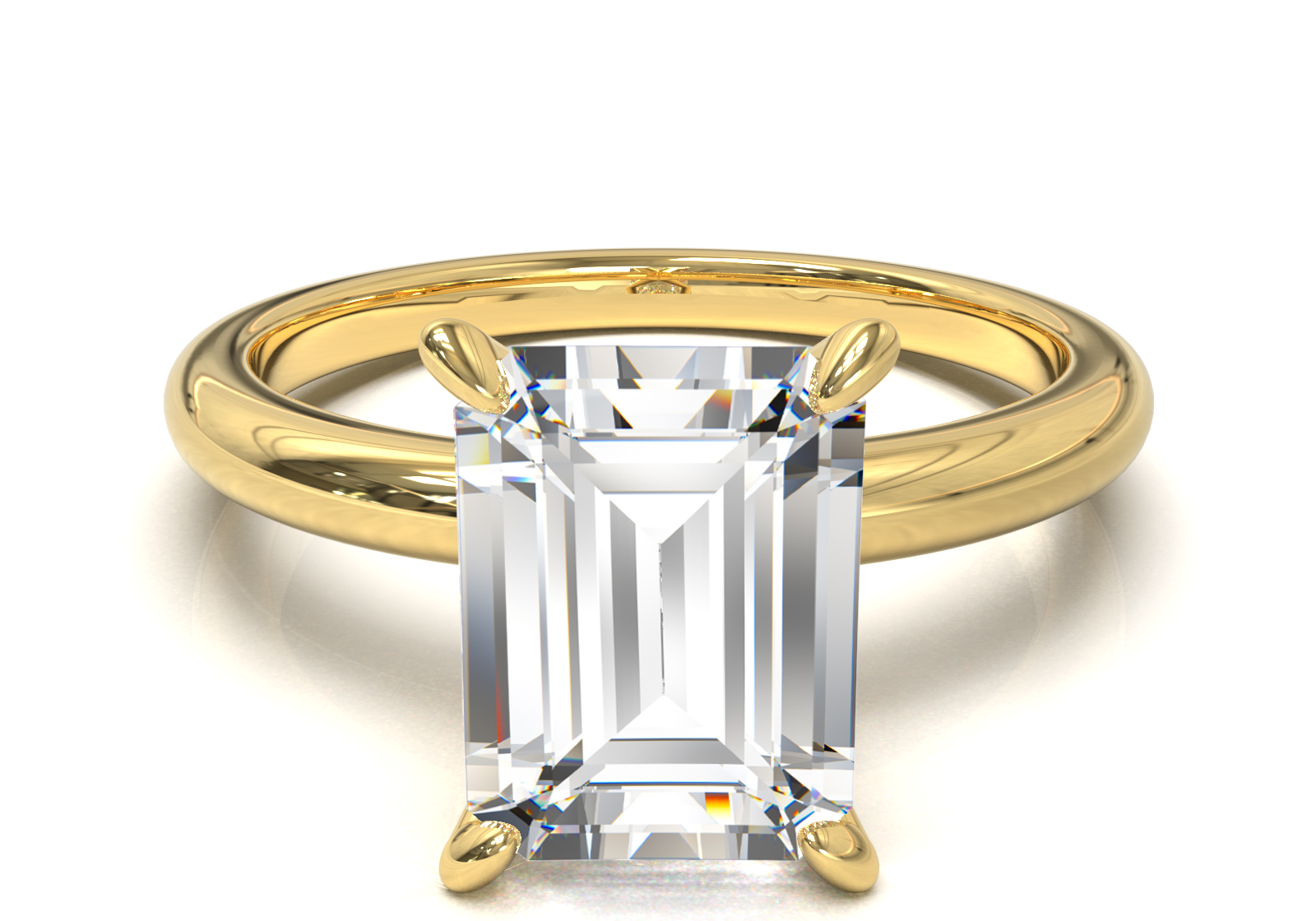 Montura Solitario Media Caña 2mm Oro Amarillo