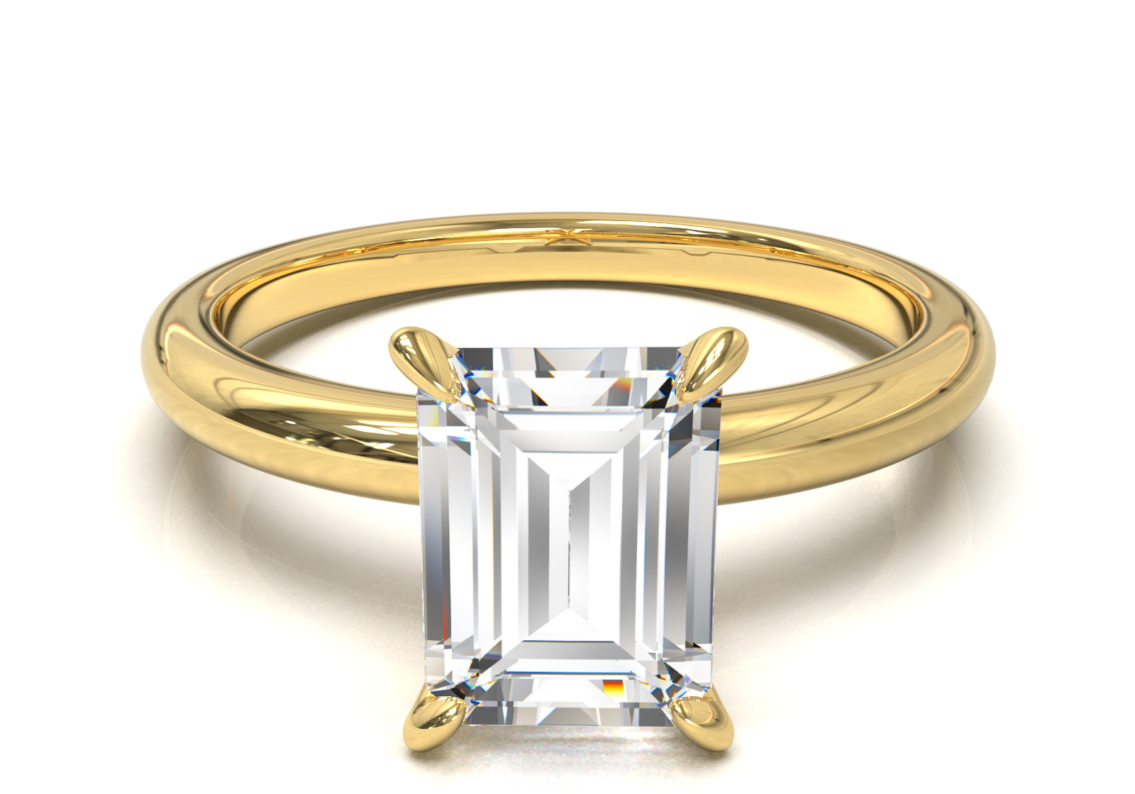 Montura Solitario Media Caña 2mm Oro Amarillo