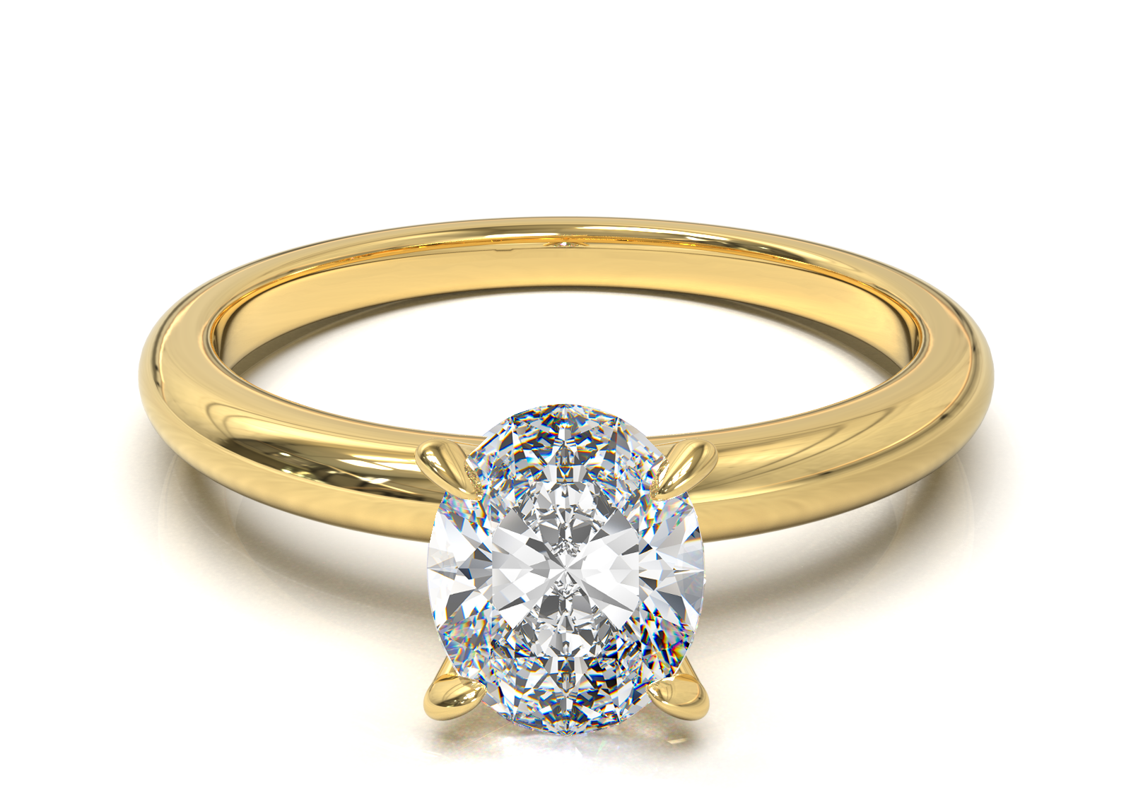 Montura Solitario Media Caña 2mm Oro Amarillo