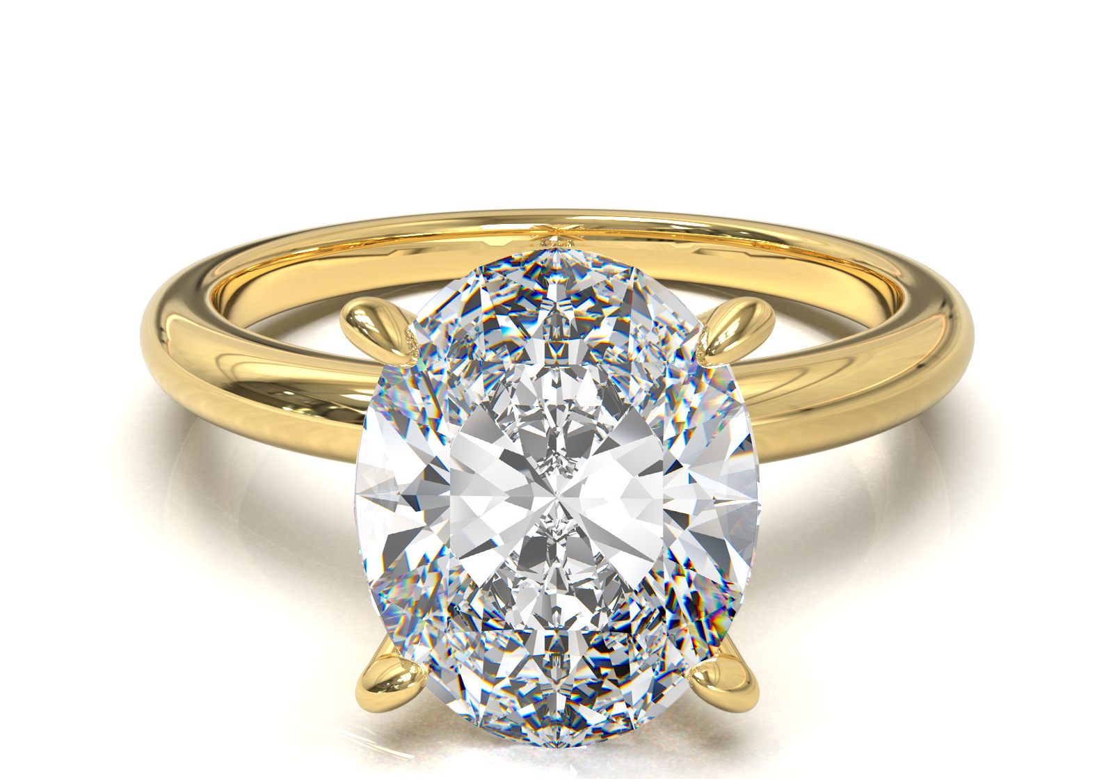 Montura Solitario Media Caña 2mm Oro Amarillo