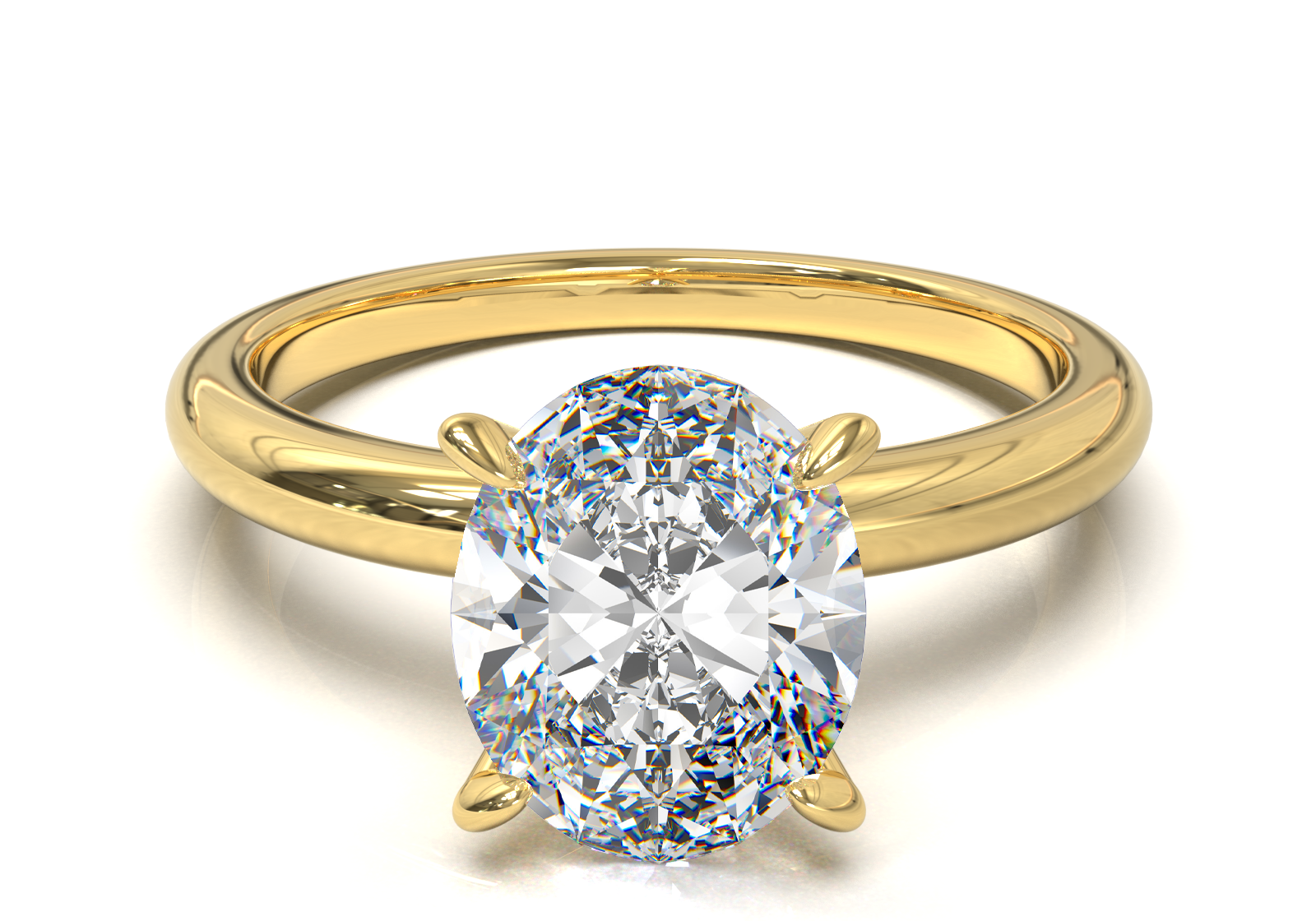 Montura Solitario Media Caña 2mm Oro Amarillo