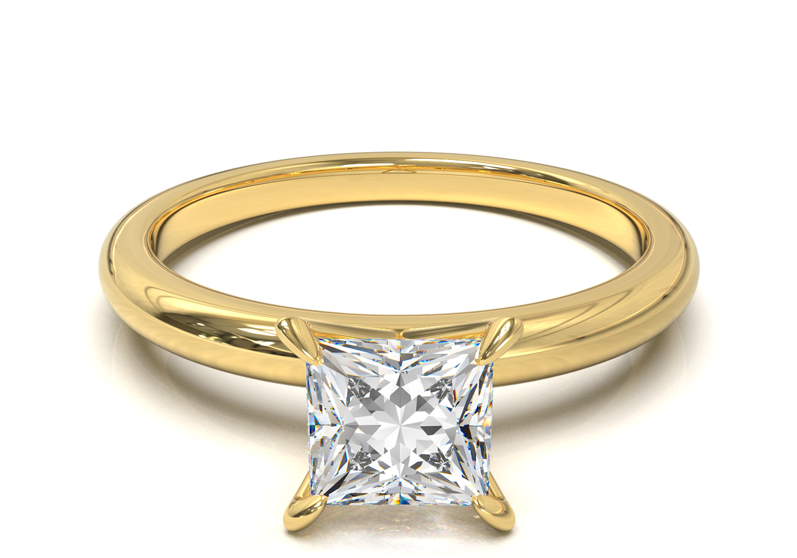 Montura Solitario Media Caña 2mm Oro Amarillo