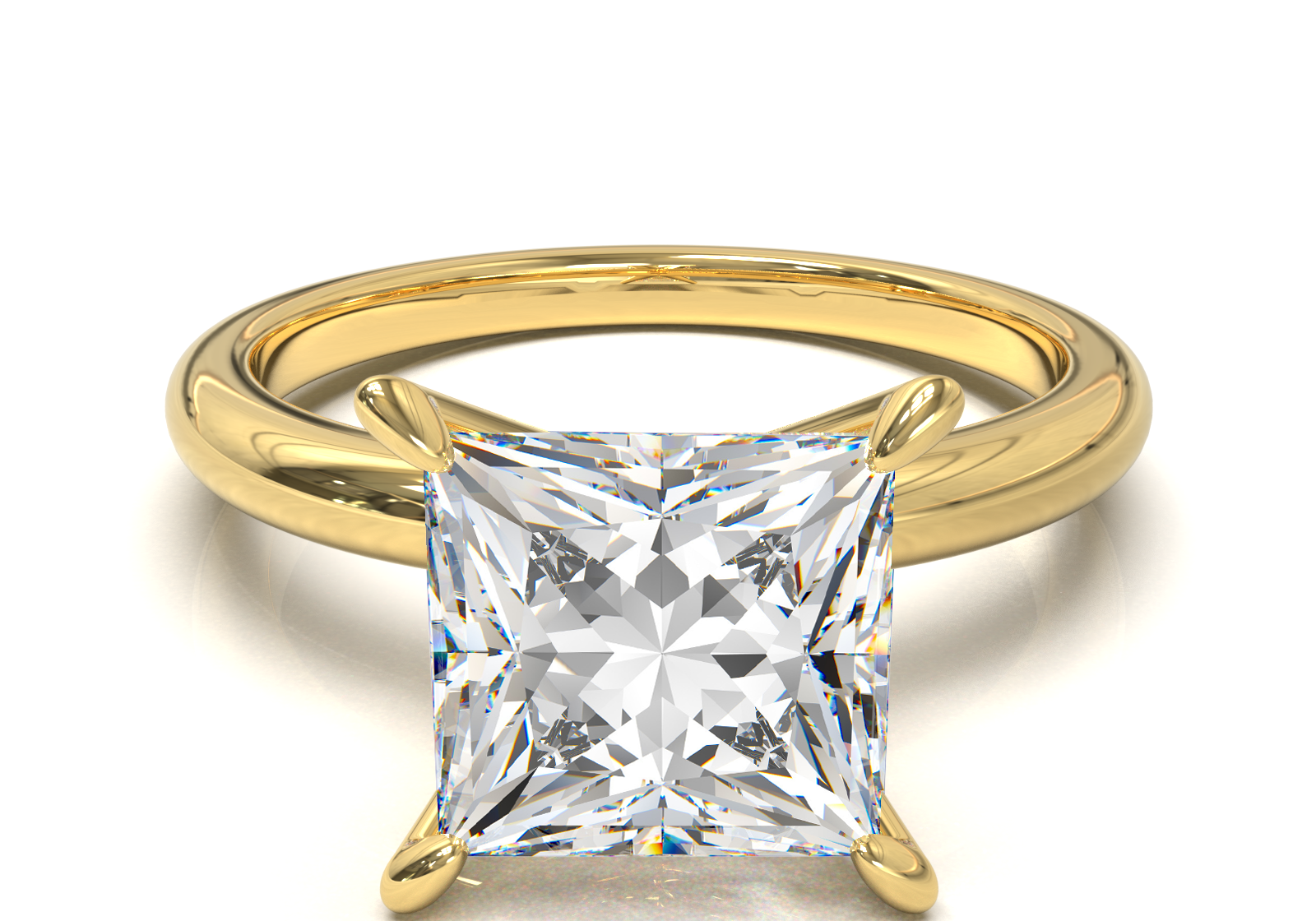 Montura Solitario Media Caña 2mm Oro Amarillo