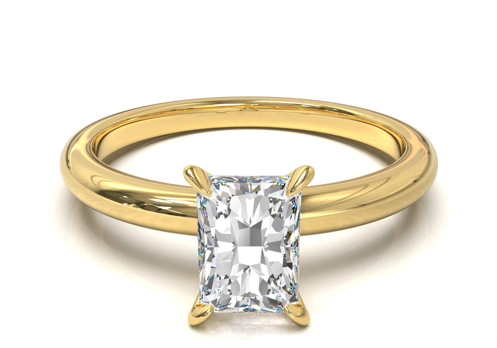 Montura Solitario Media Caña 2mm Oro Amarillo