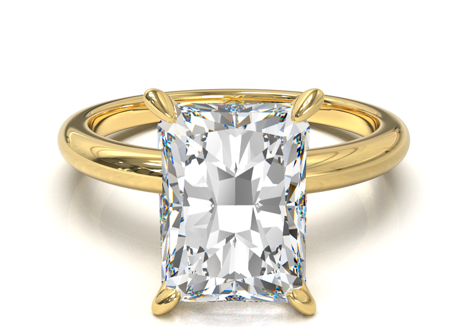 Montura Solitario Media Caña 2mm Oro Amarillo