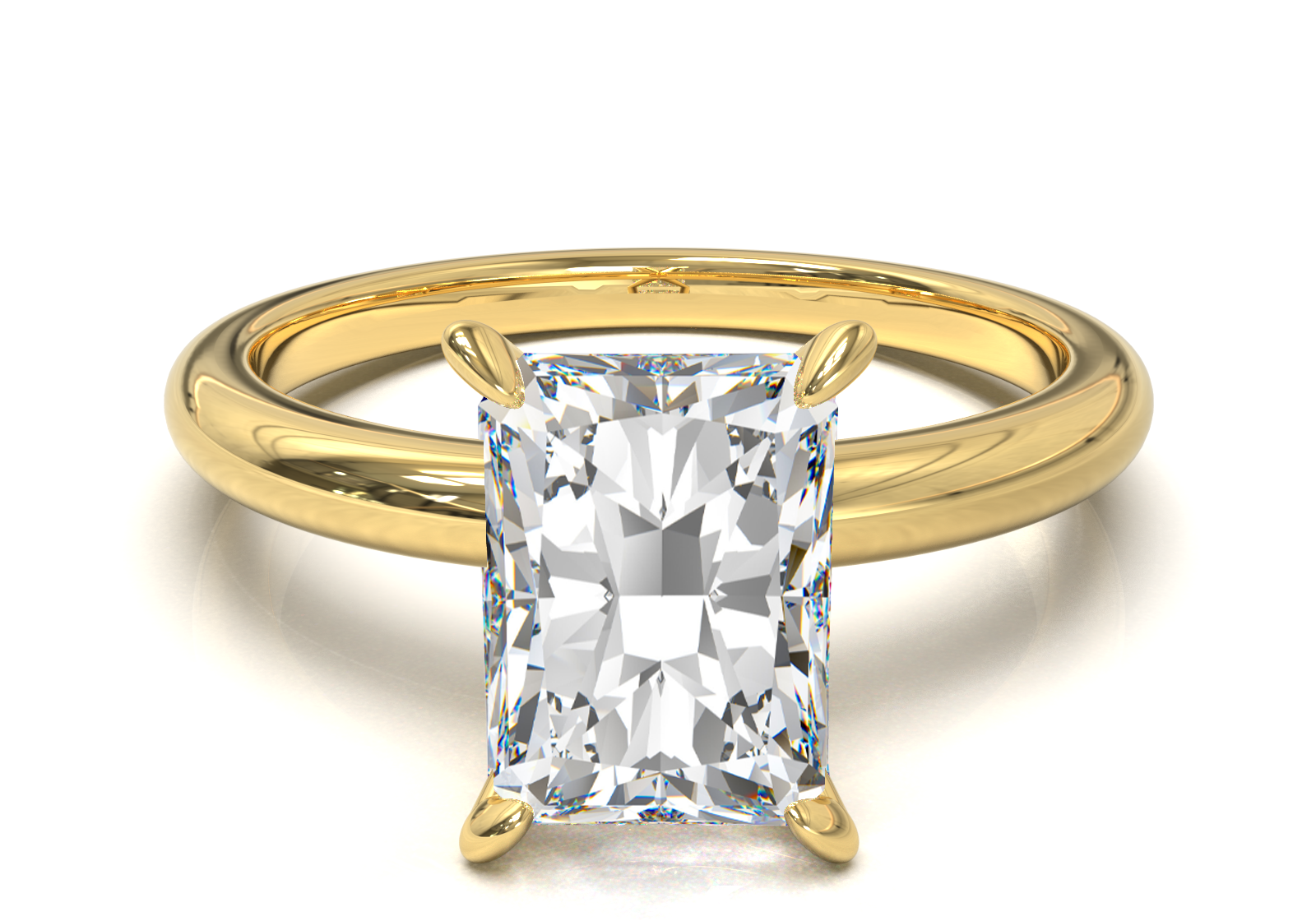 Montura Solitario Media Caña 2mm Oro Amarillo