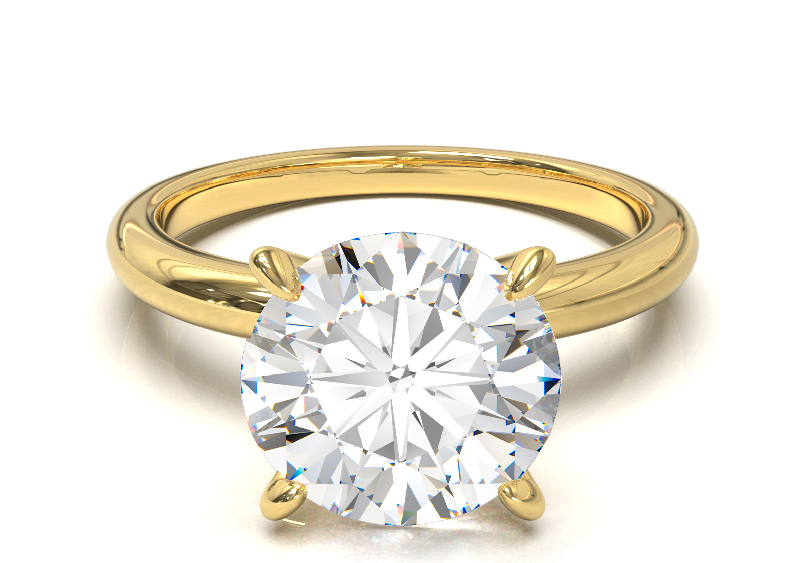 Montura Solitario Media Caña 2mm Oro Amarillo