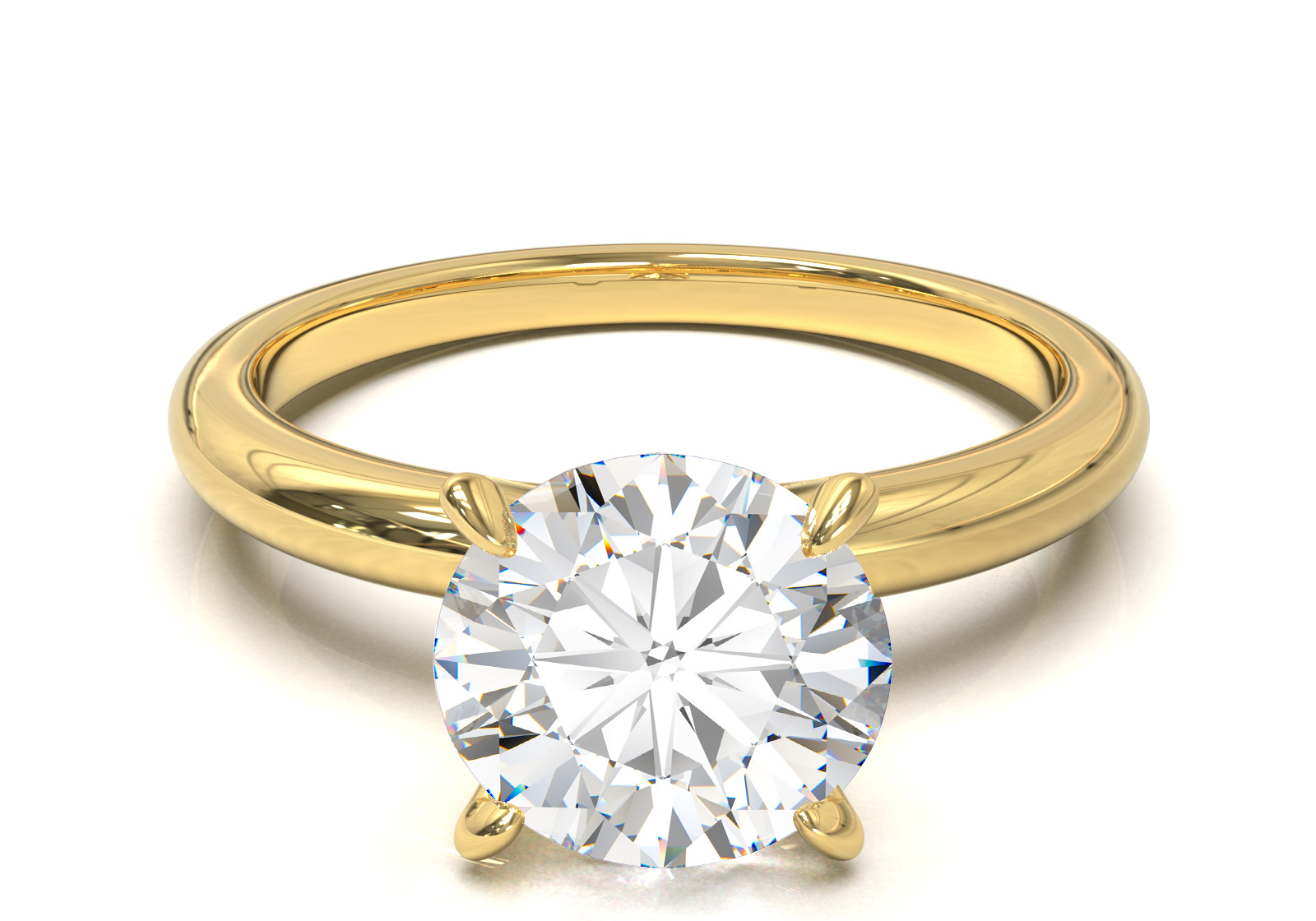 Montura Solitario Media Caña 2mm Oro Amarillo