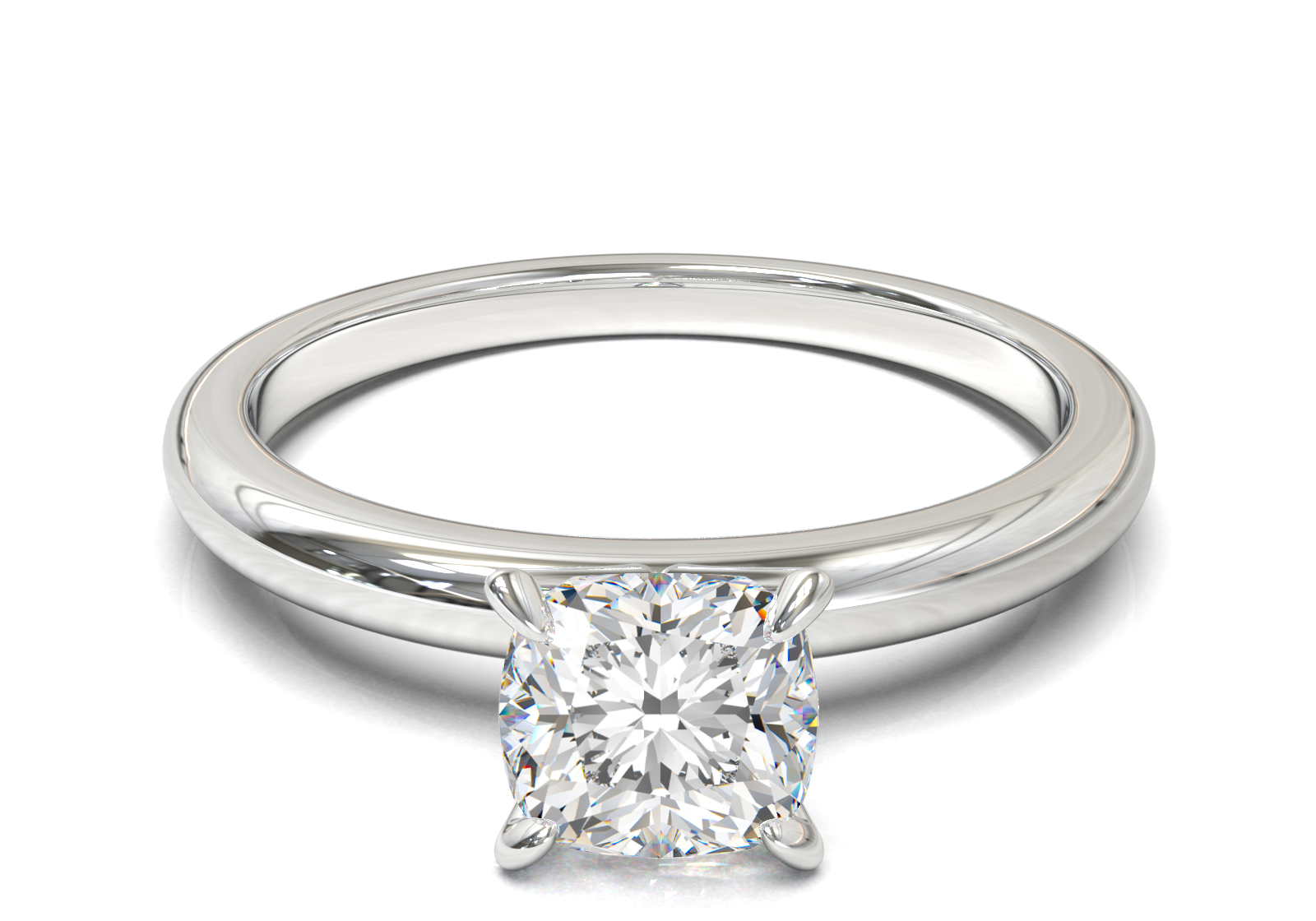 Montura Solitario Media Caña 2mm Oro Blanco