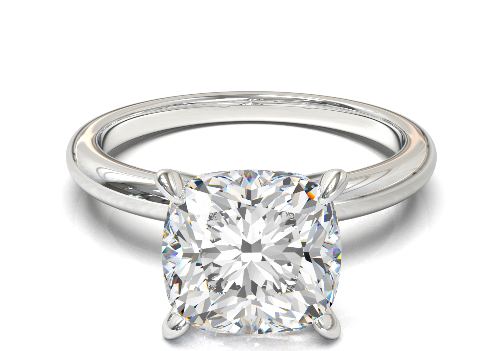 Montura Solitario Media Caña 2mm Oro Blanco