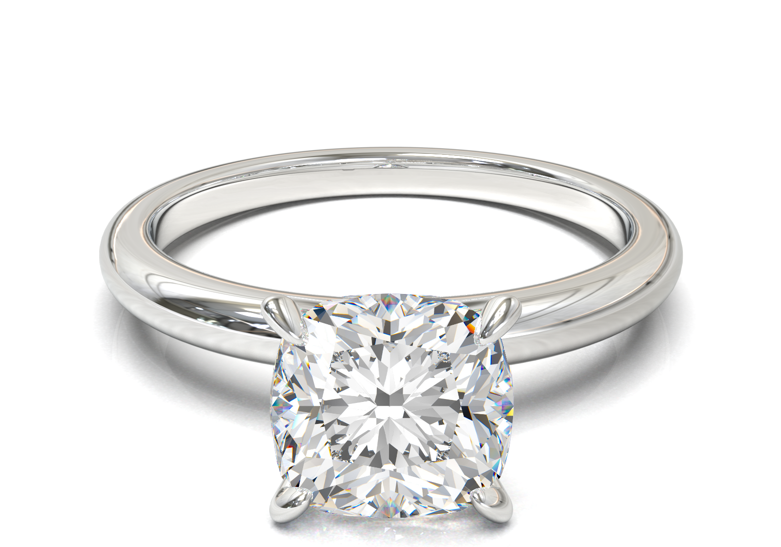 Montura Solitario Media Caña 2mm Oro Blanco