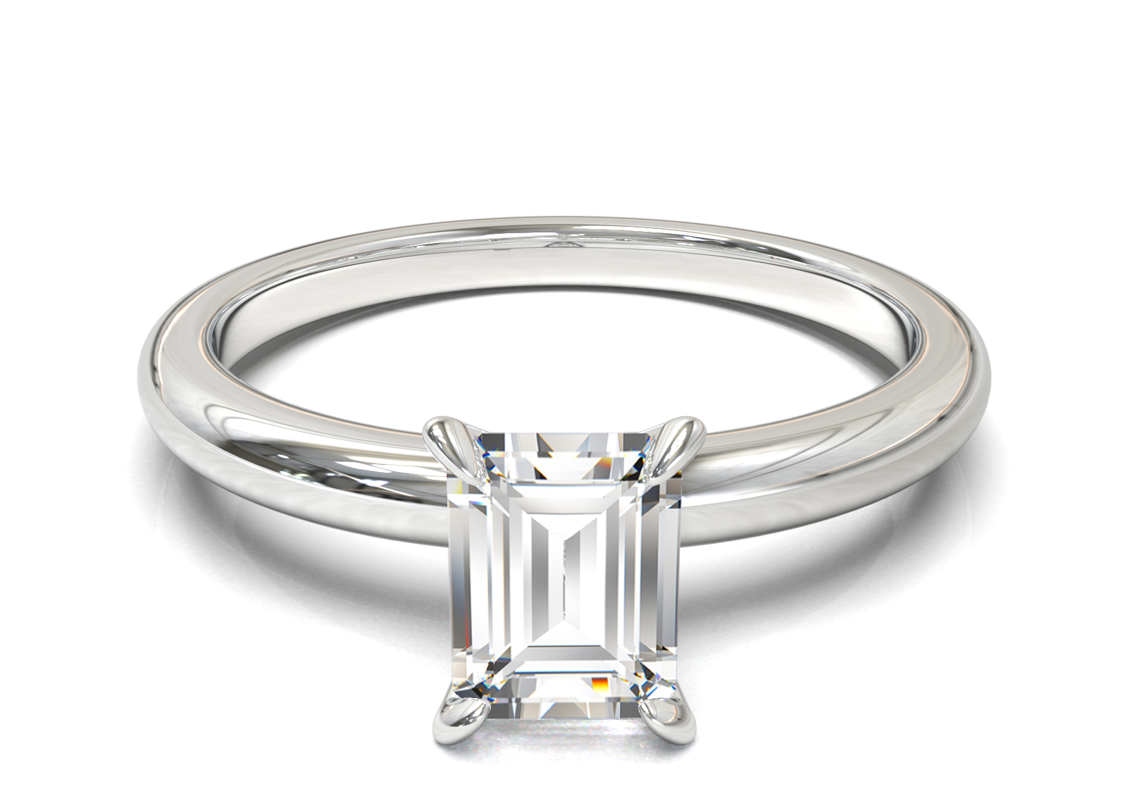 Montura Solitario Media Caña 2mm Oro Blanco