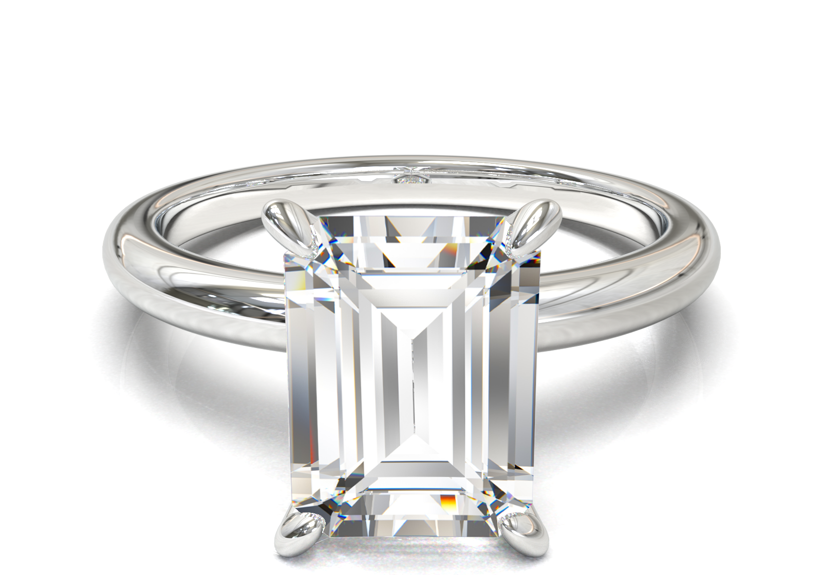 Montura Solitario Media Caña 2mm Oro Blanco