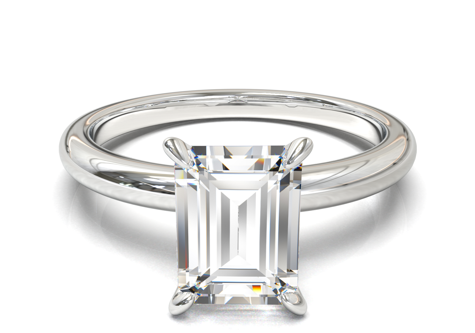 Montura Solitario Media Caña 2mm Oro Blanco