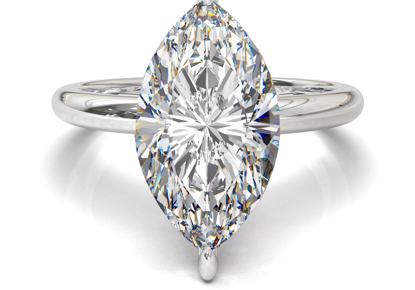 Montura Solitario Media Caña 2mm Oro Blanco