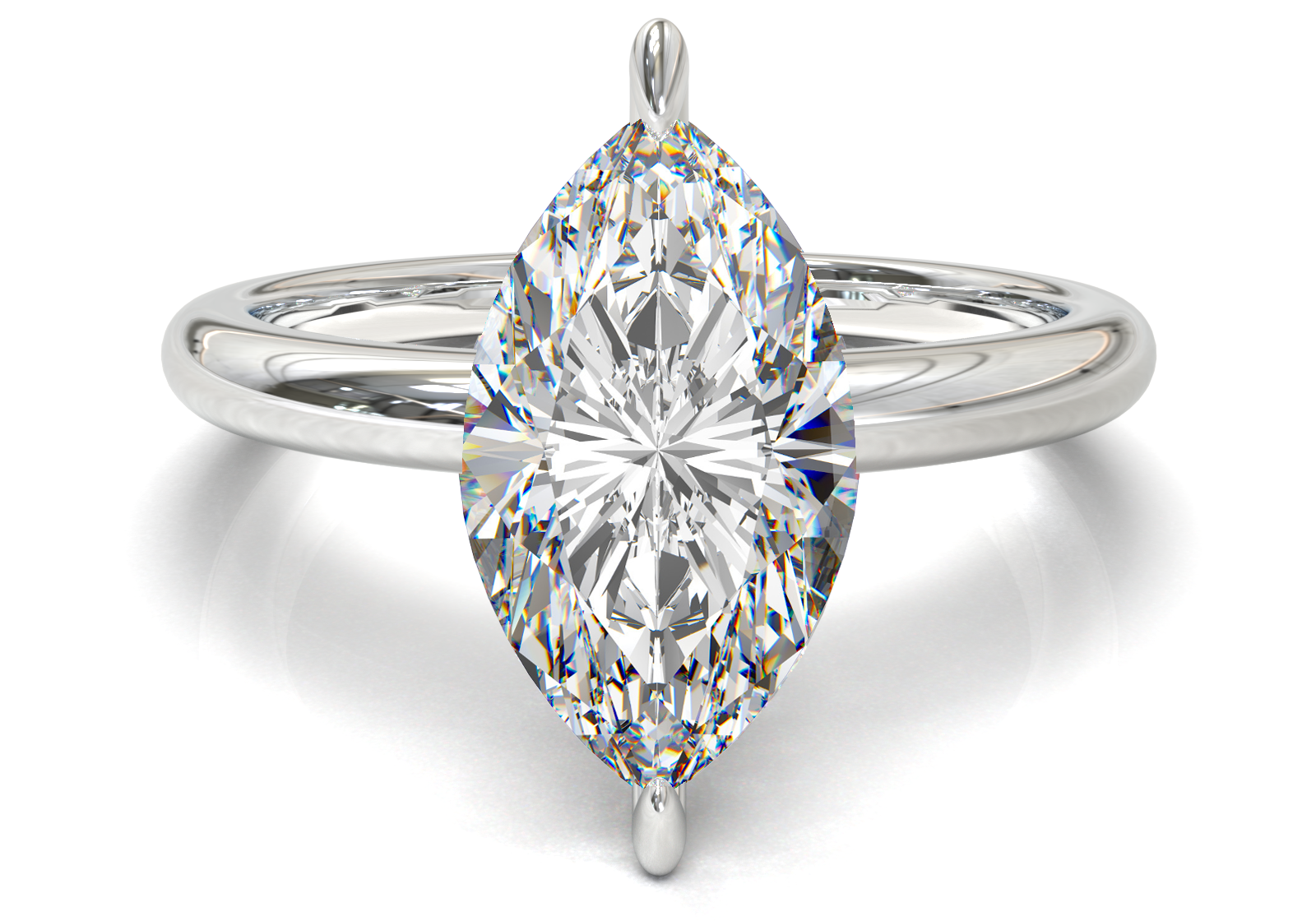 Montura Solitario Media Caña 2mm Oro Blanco