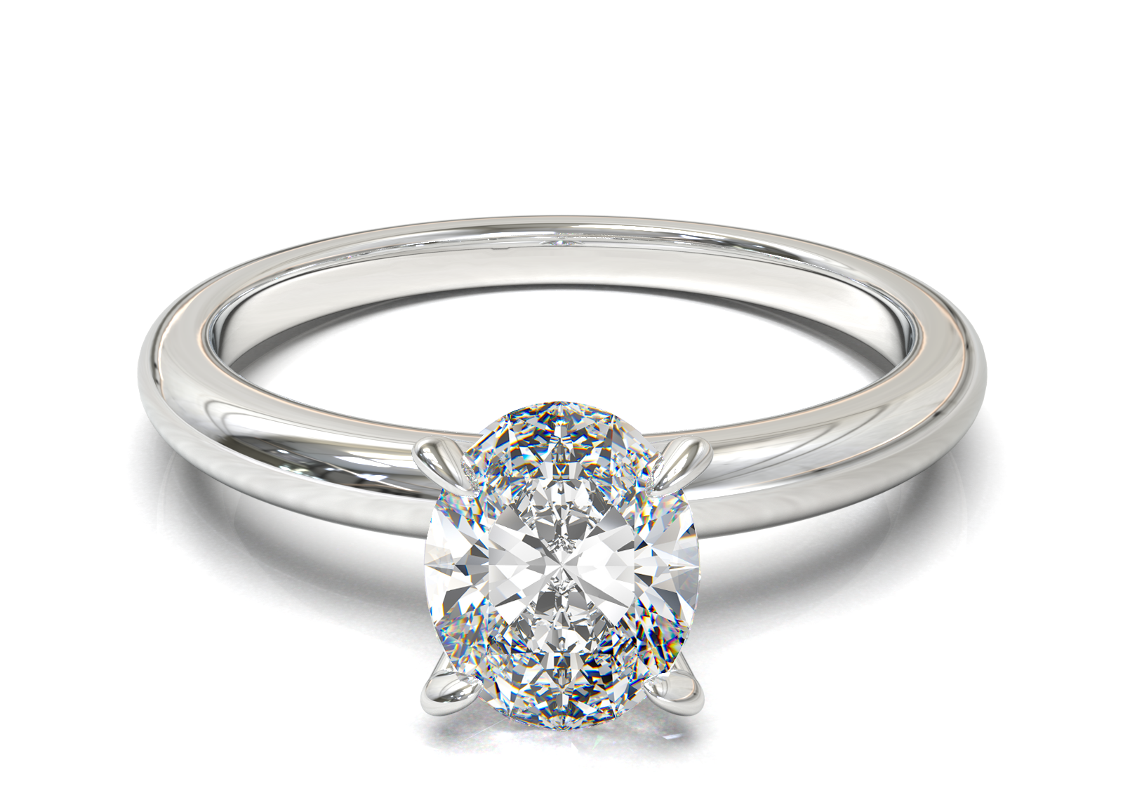 Montura Solitario Media Caña 2mm Oro Blanco