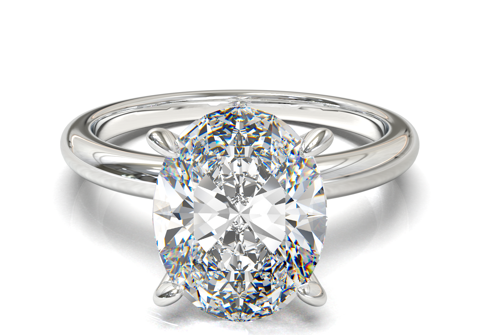 Montura Solitario Media Caña 2mm Oro Blanco