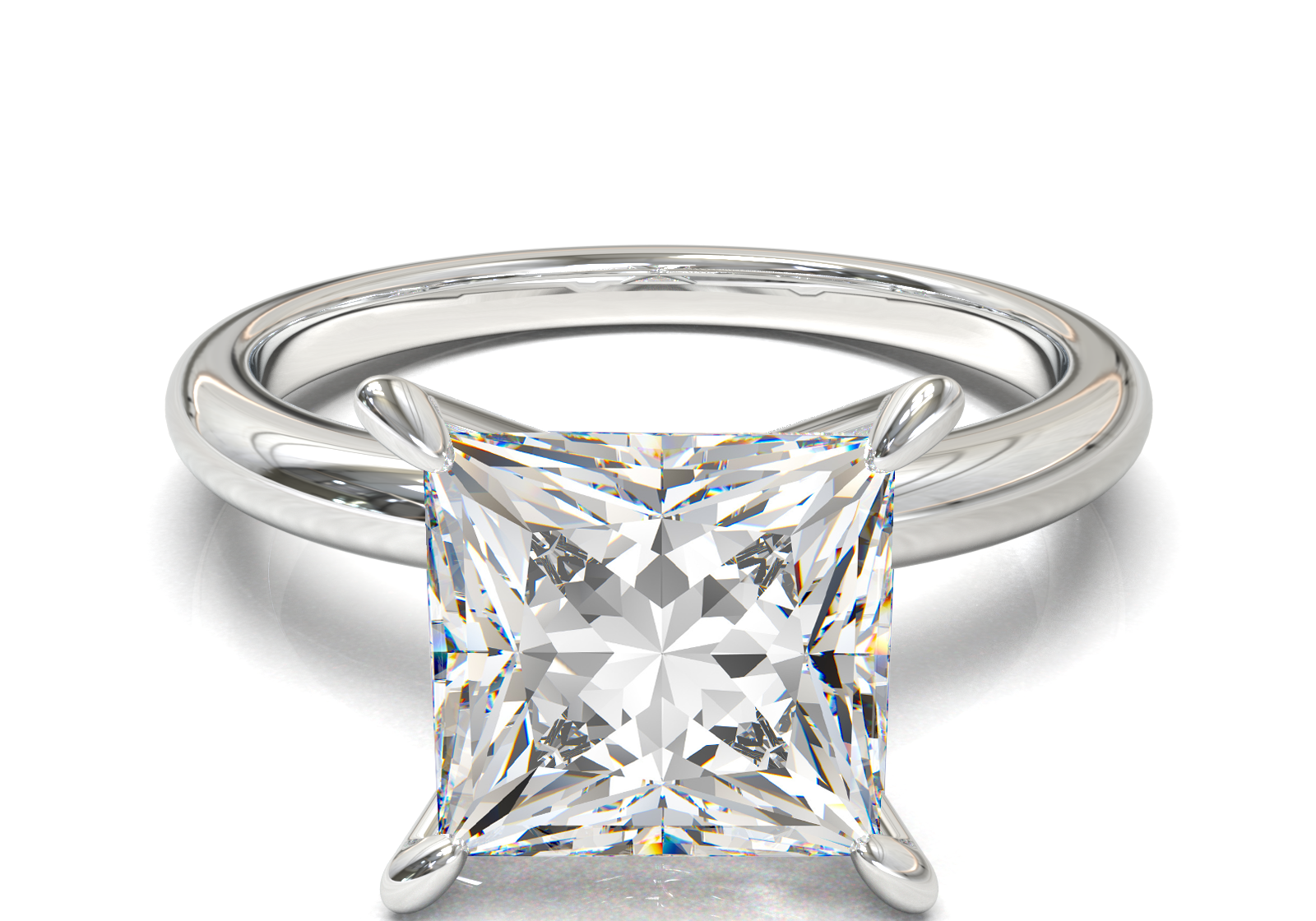 Montura Solitario Media Caña 2mm Oro Blanco