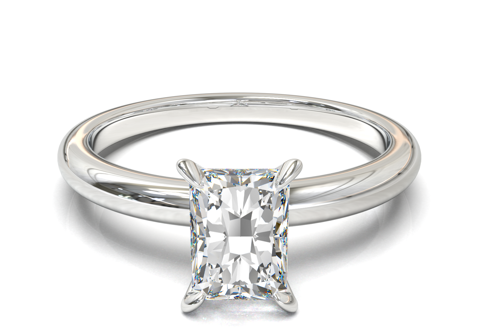 Montura Solitario Media Caña 2mm Oro Blanco