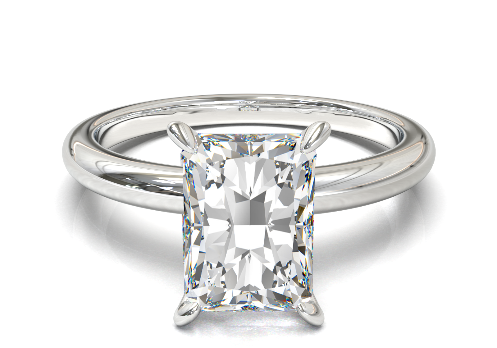 Montura Solitario Media Caña 2mm Oro Blanco