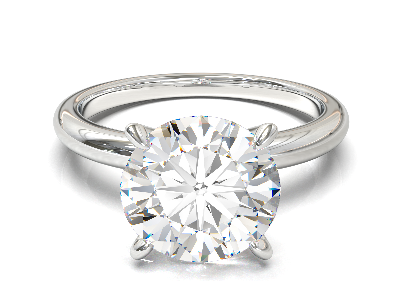 Montura Solitario Media Caña 2mm Oro Blanco