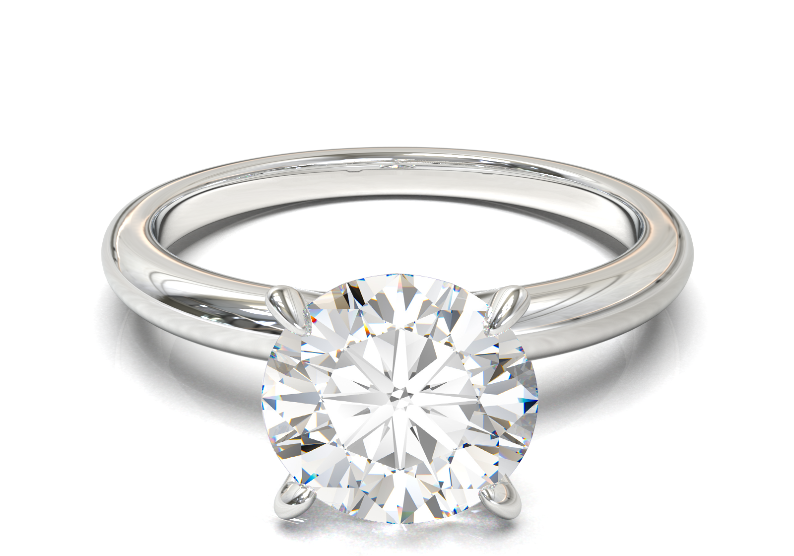 Montura Solitario Media Caña 2mm Oro Blanco