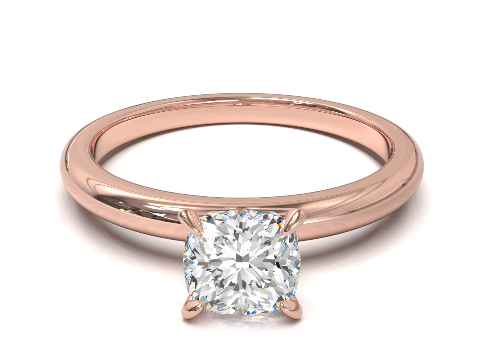 Montura Solitario Media Caña 2mm Oro Rosa