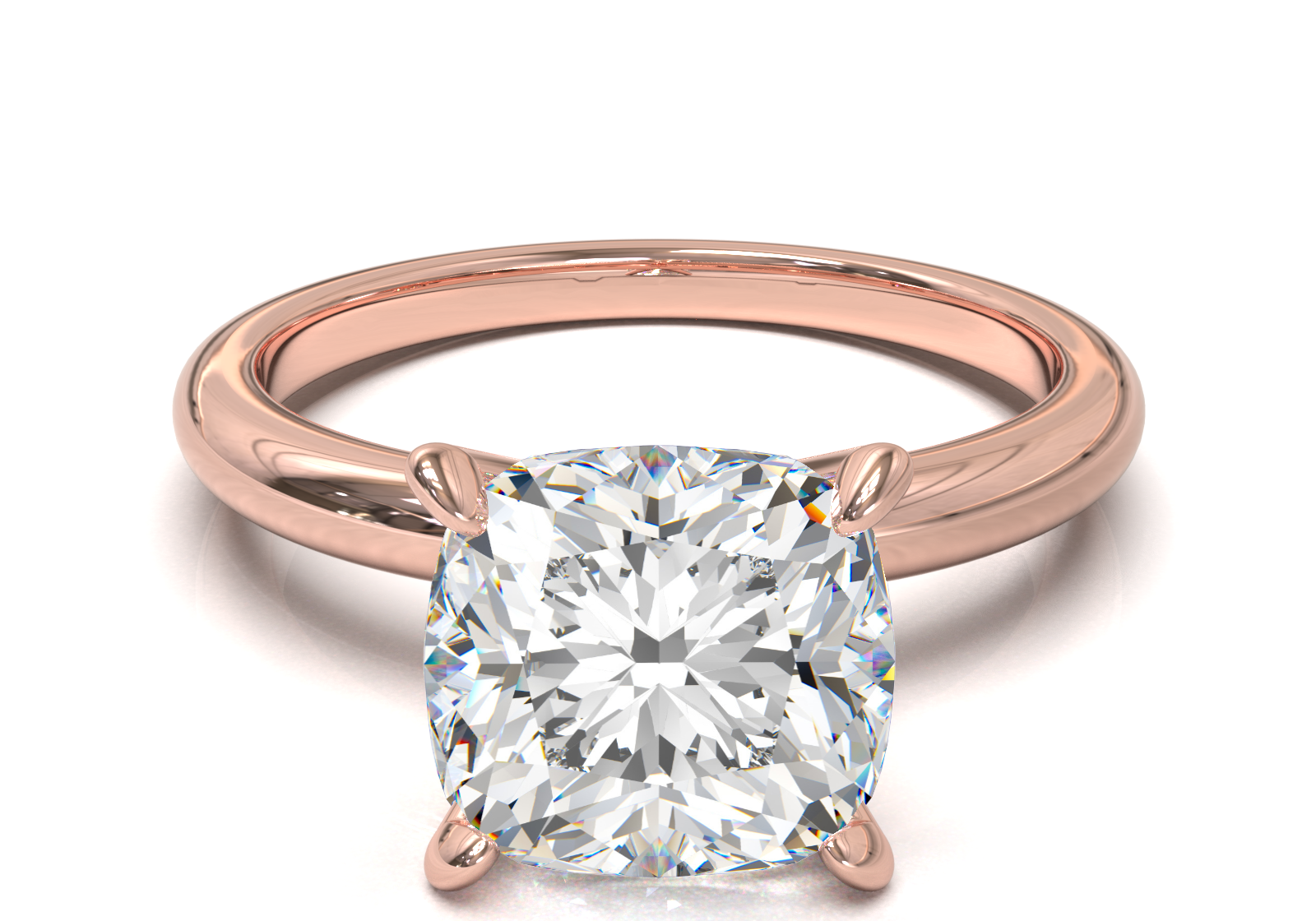 Montura Solitario Media Caña 2mm Oro Rosa