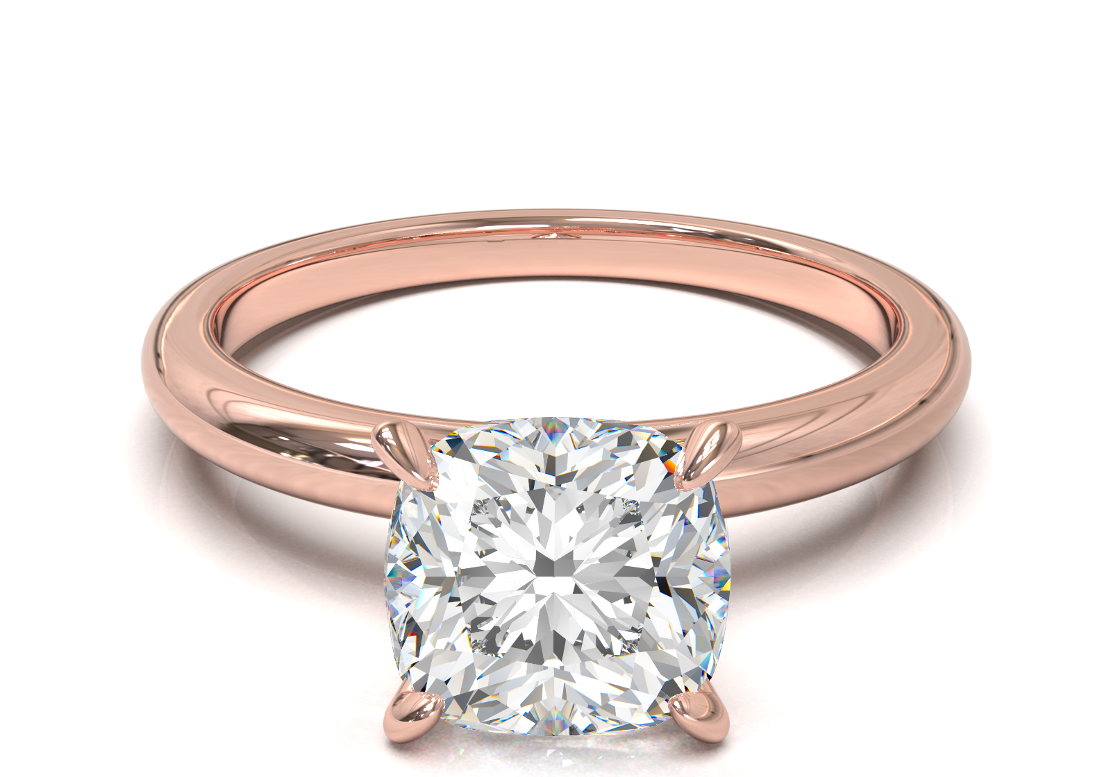 Montura Solitario Media Caña 2mm Oro Rosa