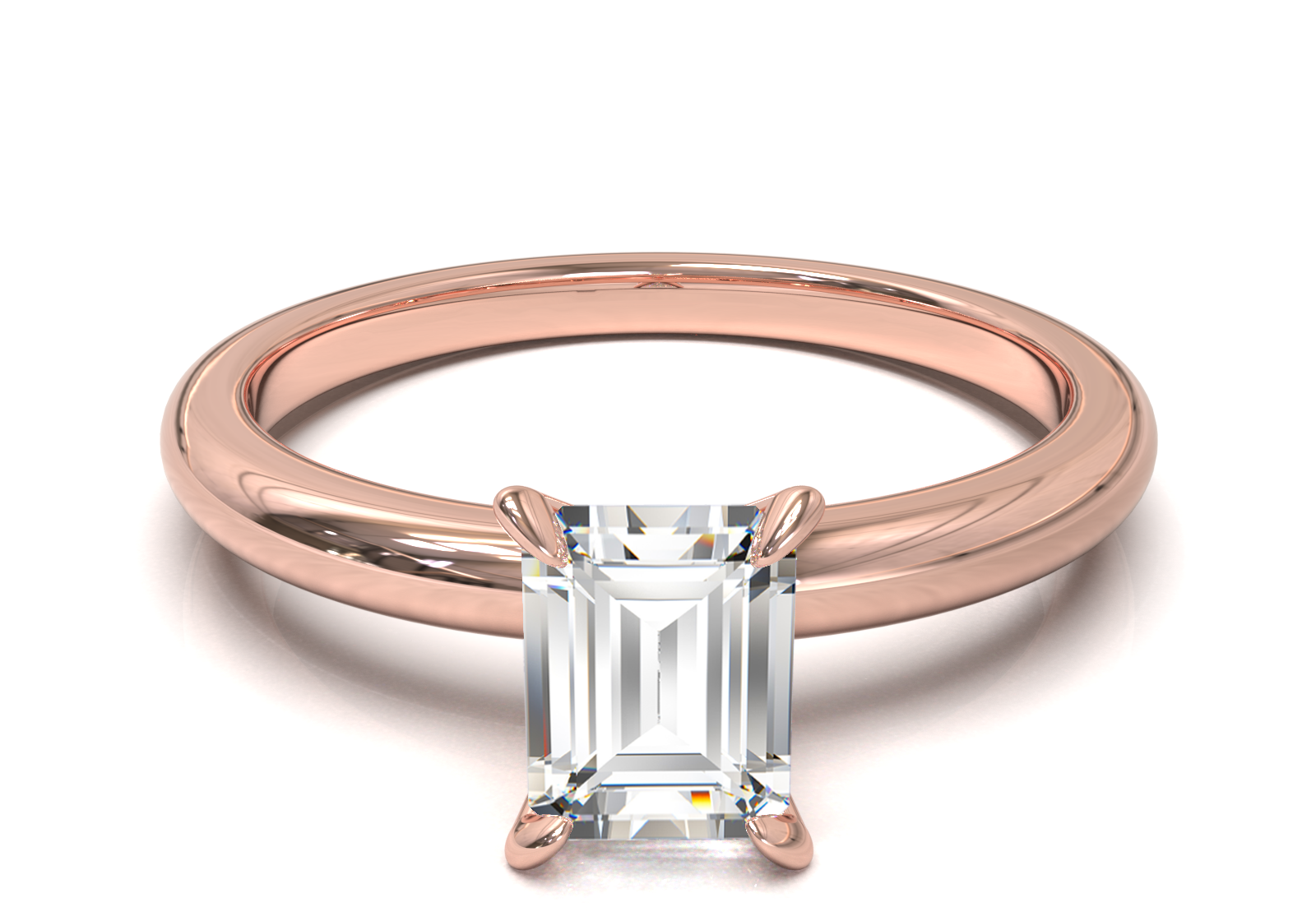 Montura Solitario Media Caña 2mm Oro Rosa