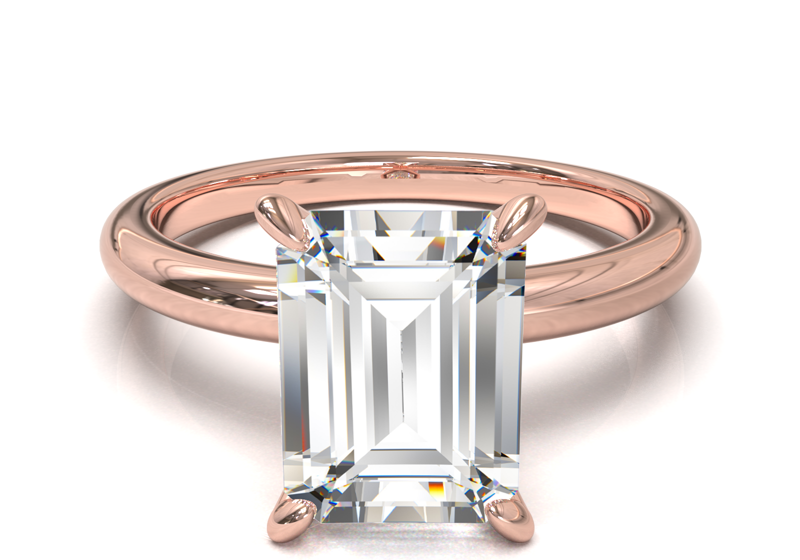 Montura Solitario Media Caña 2mm Oro Rosa