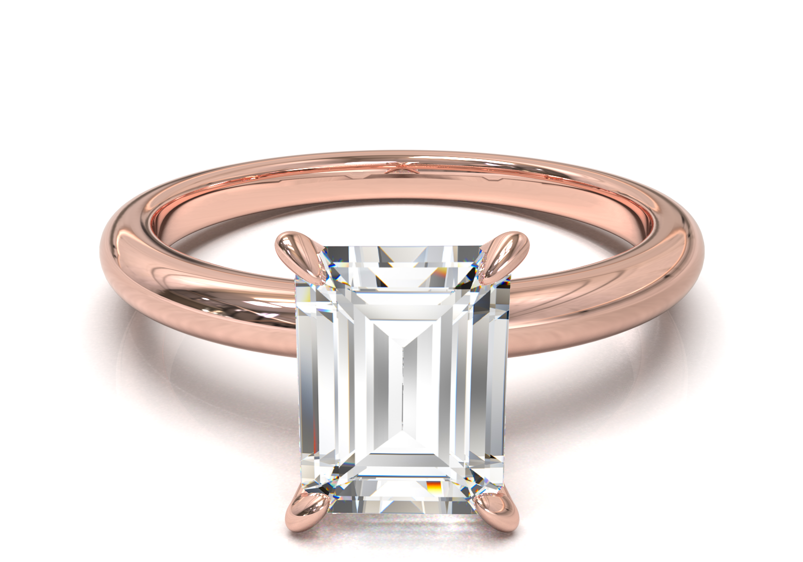 Montura Solitario Media Caña 2mm Oro Rosa